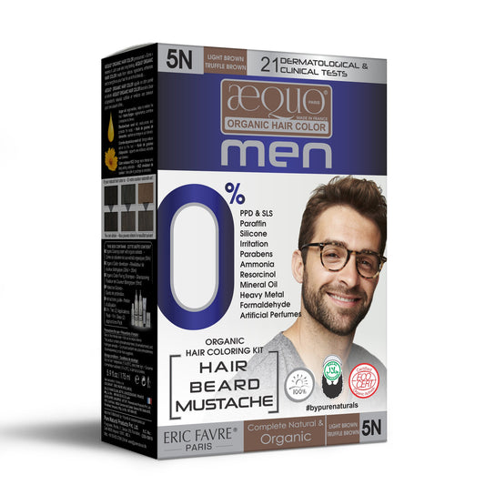 Aequo Organic 5N Brown Organic Hair Beard Mustache Color 170ml for Men