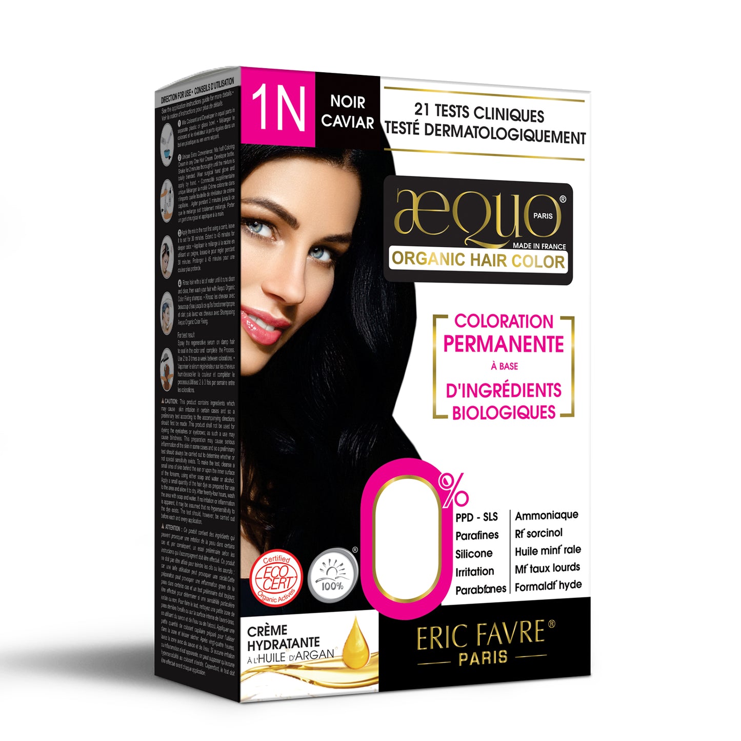 Aequo Organic 1N Jet Black Organic Hair Color 170ml for Women