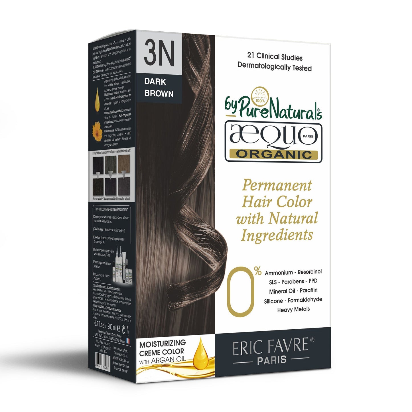Aequo Organic 3N Dark Brown Permanent Organic Unisex Hair Color 170ml