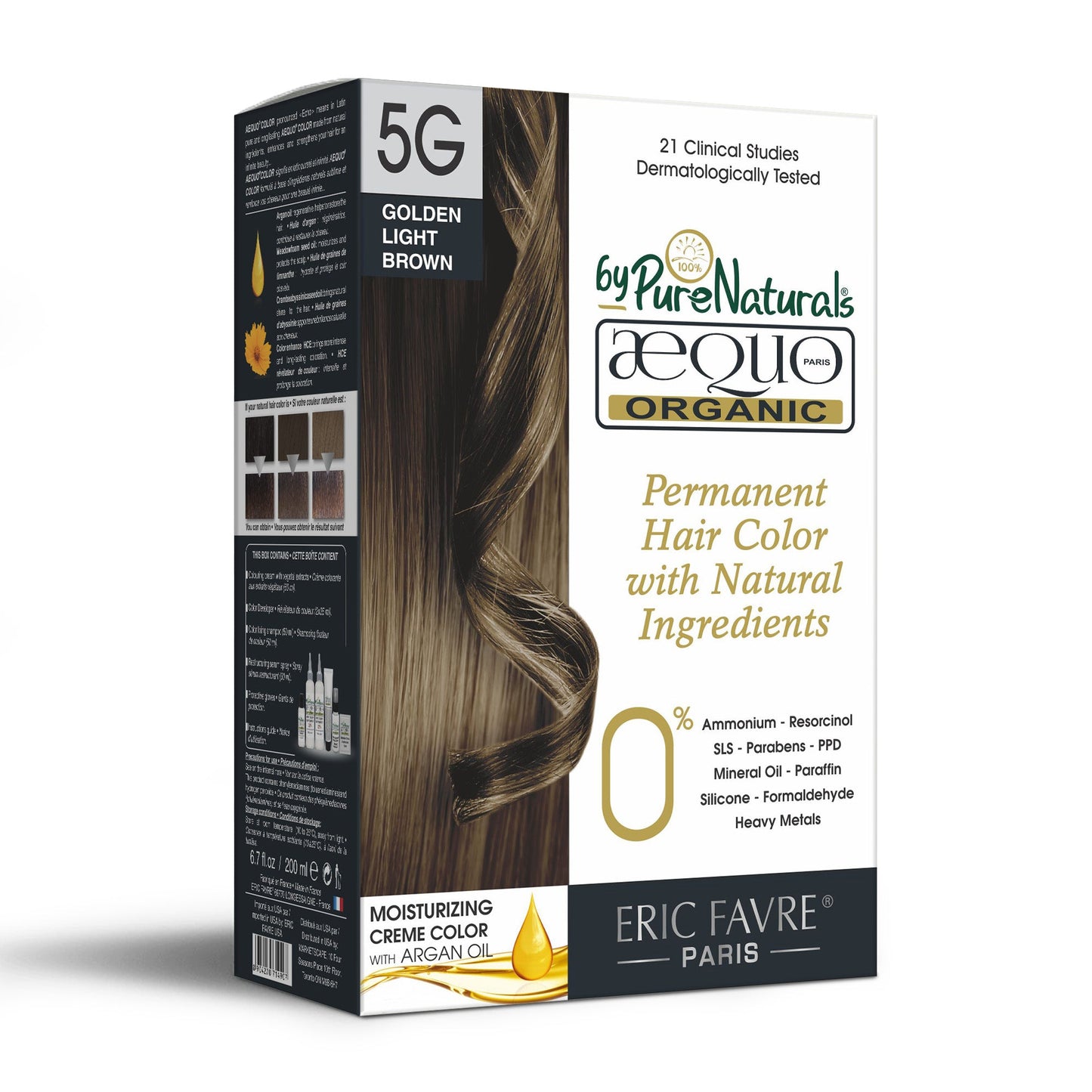 Aequo Organic 5G Golden Light Brown Permanent Organic Unisex Hair Color 170ml